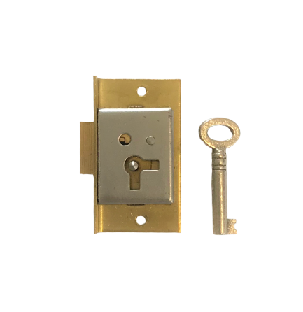 Large Polished Steel Non-Mortise Cabinet Lock